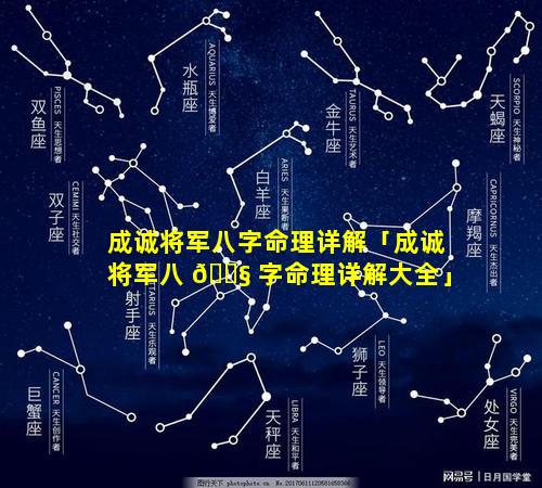 成诚将军八字命理详解「成诚将军八 🐧 字命理详解大全」